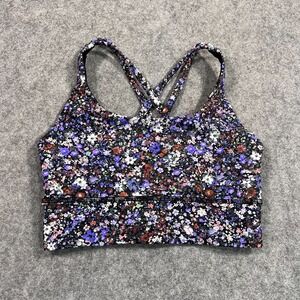 Lululemon Athletica Flower Burst Energy Longline Bra Medium Support B–D Cup Sz 4